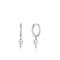 Silver Key Huggie Hoop Earrings